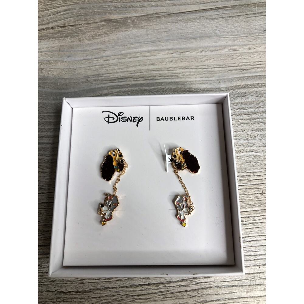NIB Disney Baublebar Lady & The Tramp Spaghetti Earrings Dangle Valentine's Day